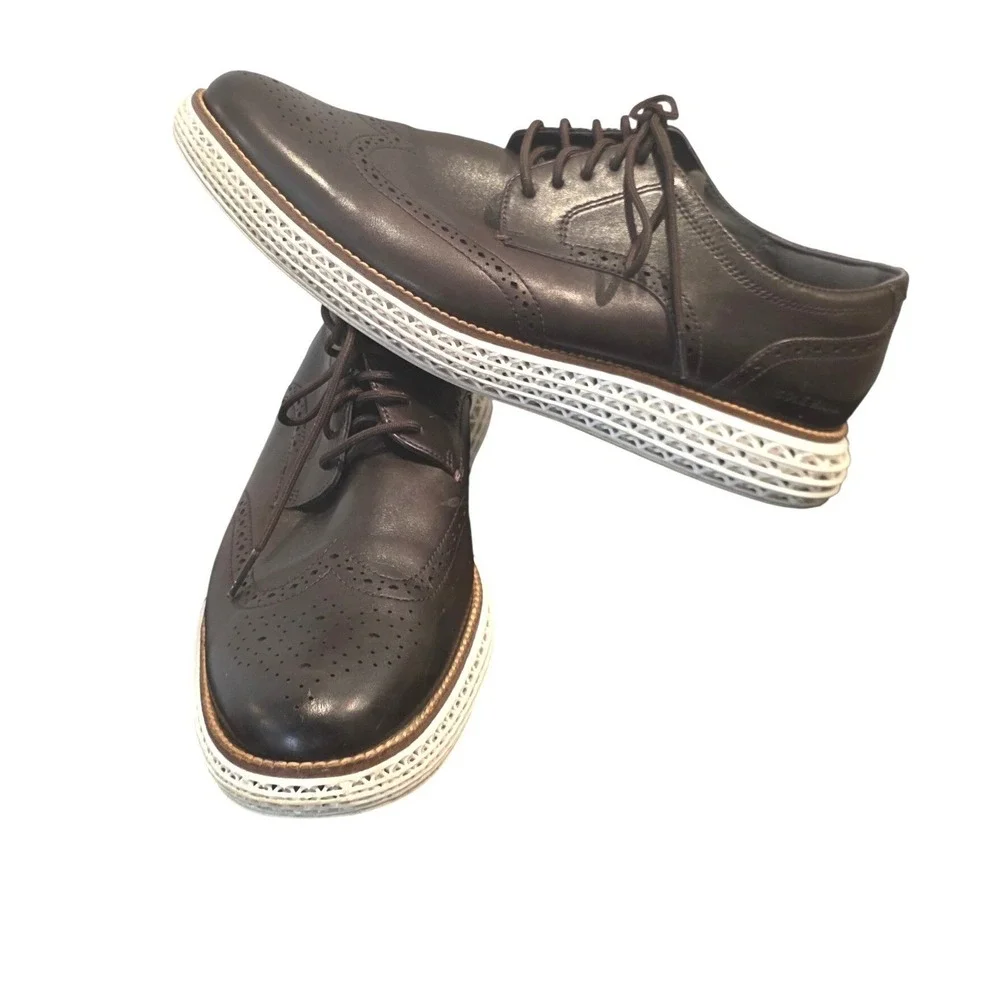 Cole Haan OriginalGrand Wingtip Oxford Dark Brown Leather‎ Sz 13 Mens Shoes
